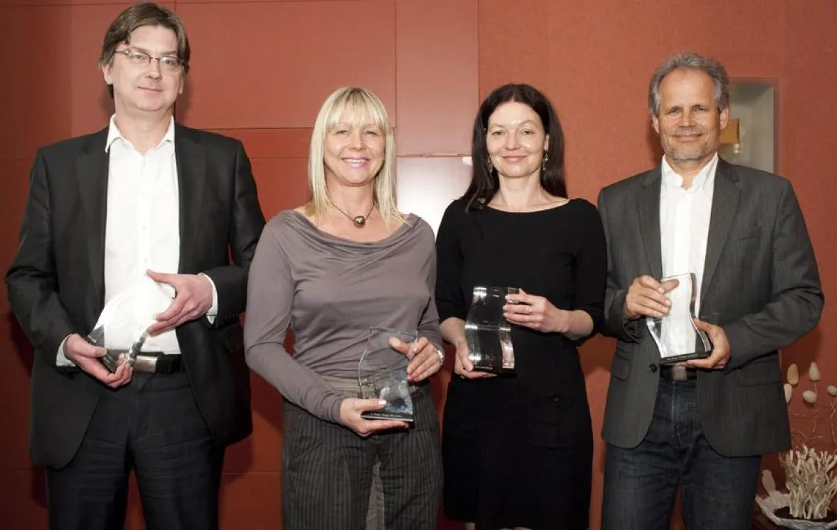 Die Preisträger (v. li.): Stephan Handel, Peggy Biczysko, Gisela Rauch, Tilmann Achtnich