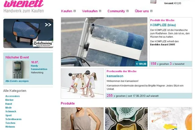 wienett.com - Neuer Online Marktplatz für Handwerk und Design gestartet Bild: wienett.com - Neuer Online Marktplatz für Handwerk und Design gestartet
