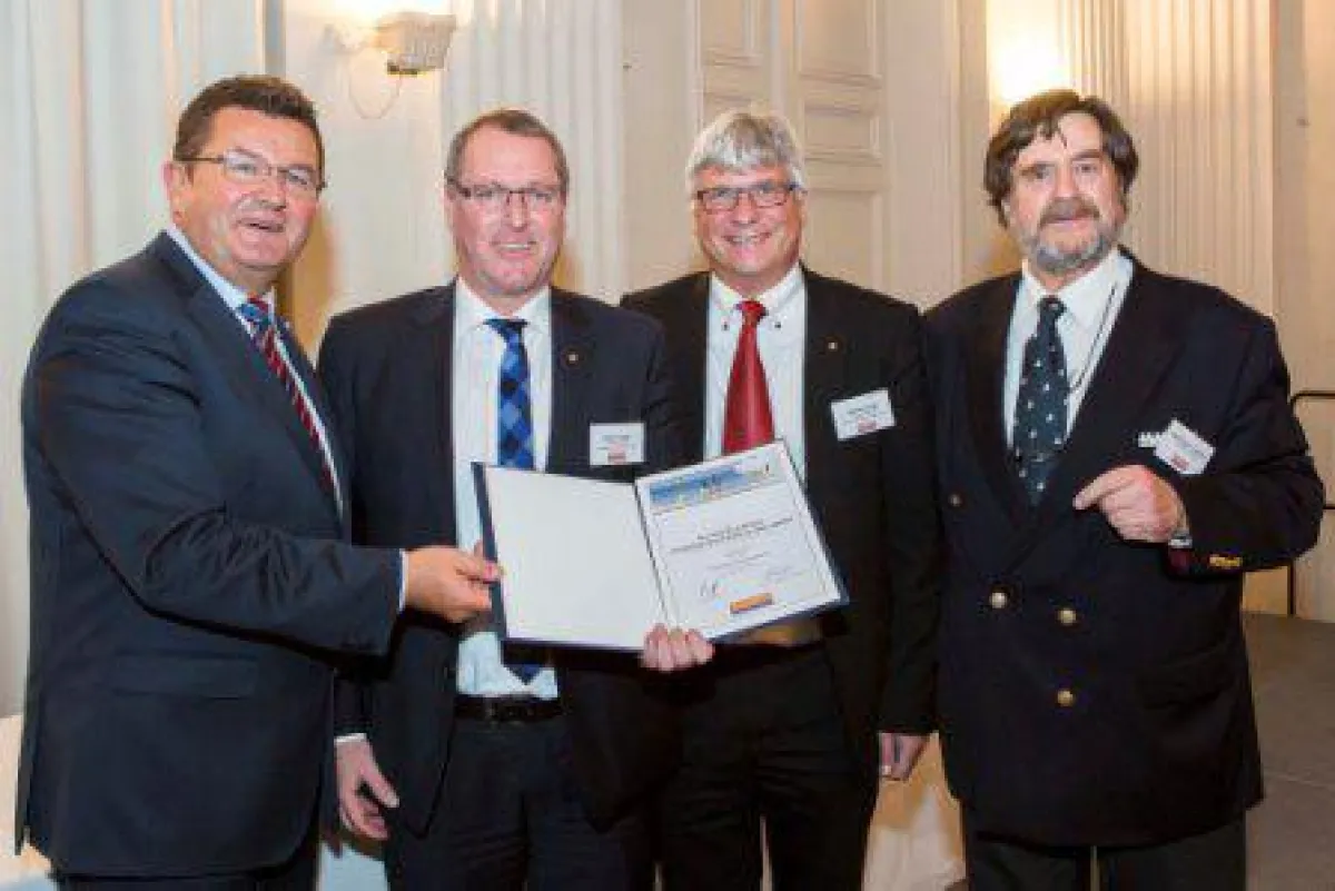 Staatssekretär Pschierer (MDL), Andreas Glogger, K.-H. Rogg, Chefredakteur Hans-Kaspar v. Schönfels