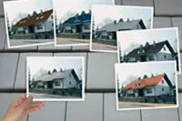 Bild: Fotomontage zeigt, ob das neue Dach zum Haus passt