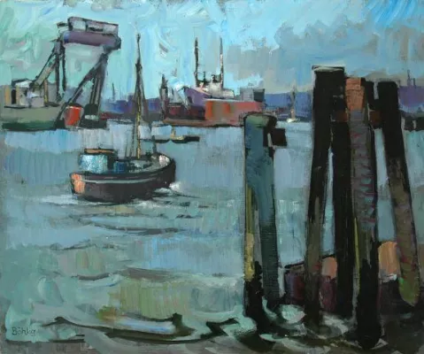 Bild: Im Hamburger Hafen. galerie carstensen zeigt historische und aktuelle Bilder vom Leben und Arbeiten im Hafen
