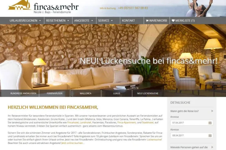 Relaunch Internetseite fincas&mehr Bild: Relaunch Internetseite fincas&mehr