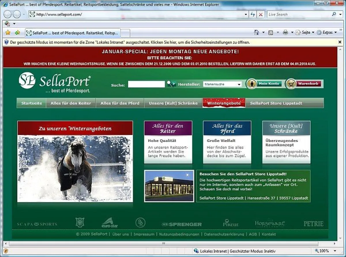 Einheitliches Design auch im Web: Der Online-Shop von SellaPort