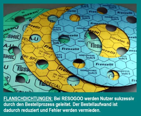 Bild: Flanschdichtungen: Nutzerführendes Bestellsystem von RESOGOO vereinfacht jetzt die Auswahl