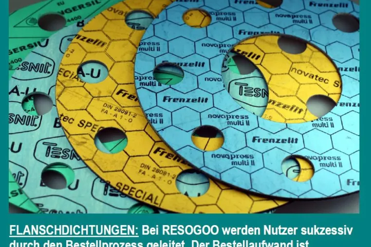 Bild: Flanschdichtungen: Nutzerführendes Bestellsystem von RESOGOO vereinfacht jetzt die Auswahl
