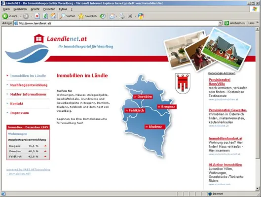 Bild: Neue Immobilienplattform speziell für Vorarlberg/Österreich: laendlenet.at jetzt online
