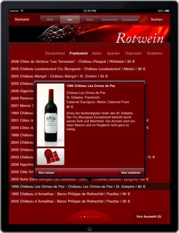 Bild: Deutschlandpremiere im Restaurant Duke: iPAD Weinkarte
