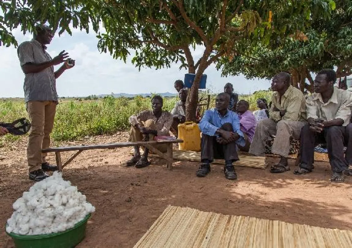 Farmer-Schulung im Cotonea-Bio-Baumwollprojekt Uganda