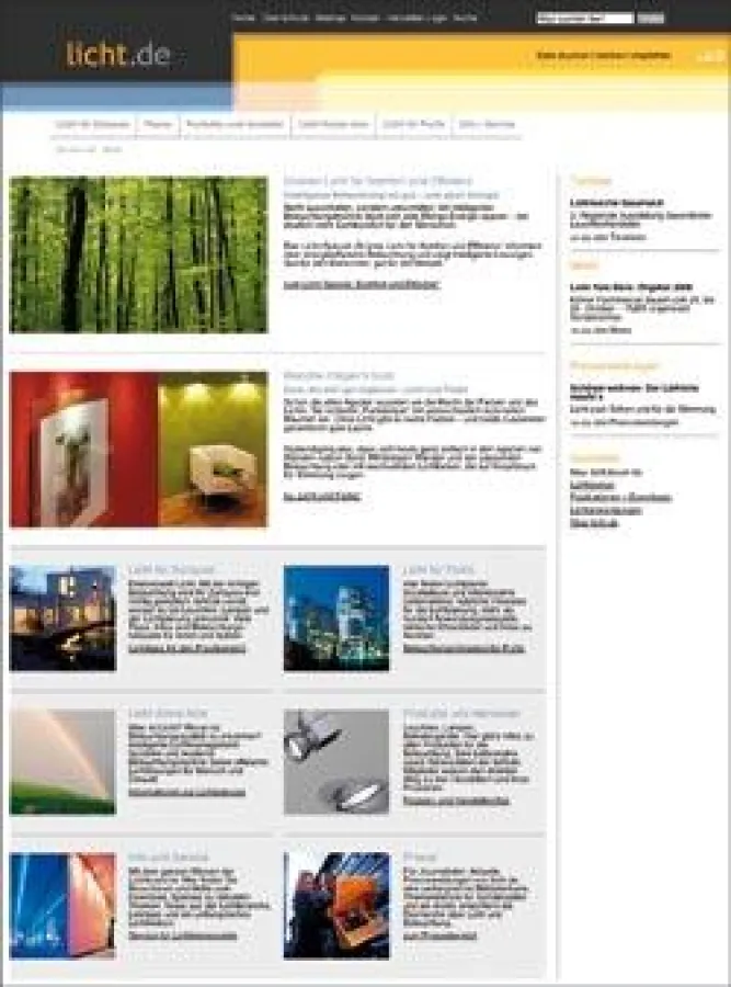 Das Portal www.licht.de präsentiert sich in neuem Look, mit erweitertem Angebot und optimierter Usability.