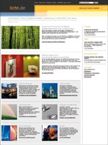 Bild: licht.de - Neuer Look, mehr Infos, optimierte Usability