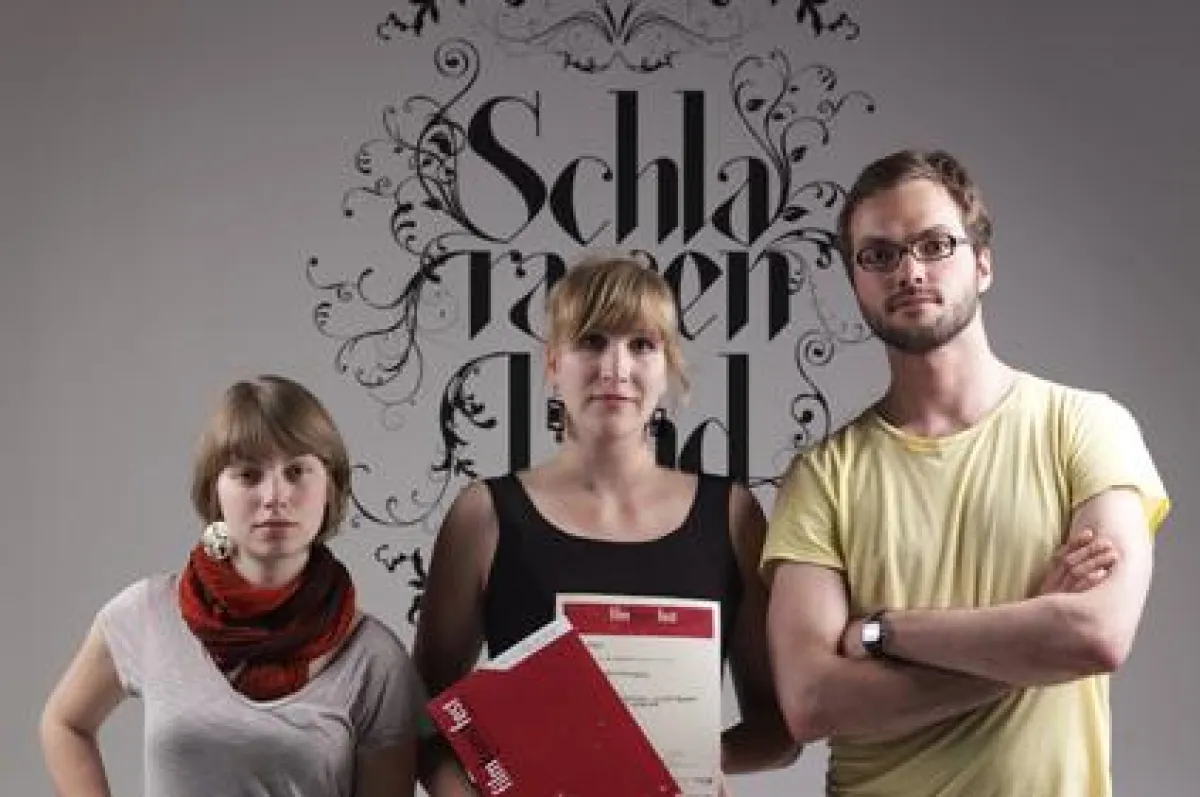 Die Macher des Kurzfilms ?Schlaraffenland?: (v. l. n. r.) Sarah Sophie Heißner, Franziska Krüger, Oliver Blohm. Quelle: privat