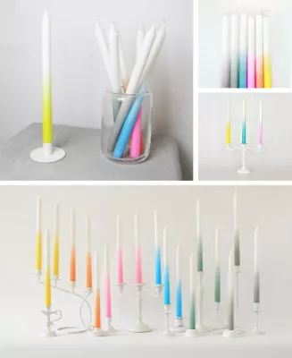 Von weiß auf bunt in 35 cm - Extralange Kerzen mit einem zarten Farbverlauf Bild: Von weiß auf bunt in 35 cm - Extralange Kerzen mit einem zarten Farbverlauf