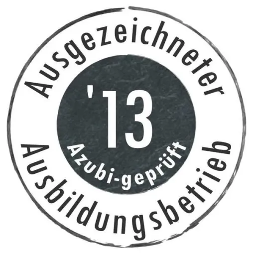 Ausgezeichneter Ausbildungsbetrieb: Erfolgreiche Zertifizierung im Mai 2013 Bild: Ausgezeichneter Ausbildungsbetrieb: Erfolgreiche Zertifizierung im Mai 2013