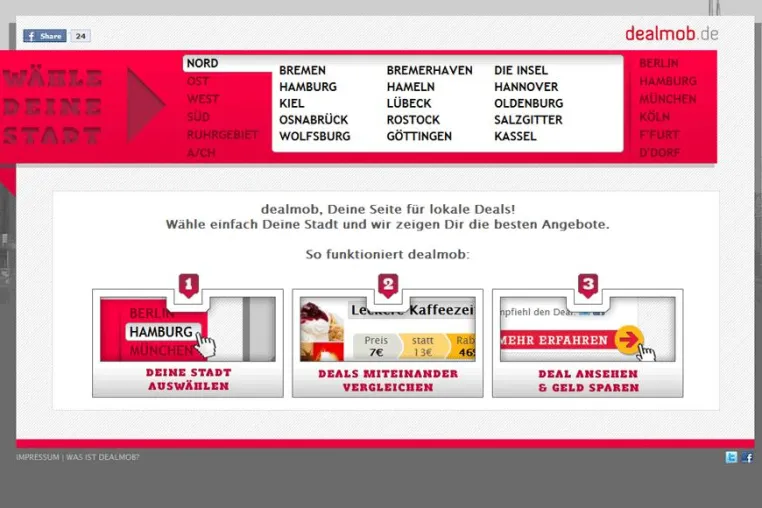 Bild: Dealmob aggregiert lokale Gruppenkaufangebote im Groupon Stil
