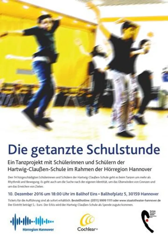 Plakat zur Tanzaufführung am 10. Dezember (Quelle: Cochlear)