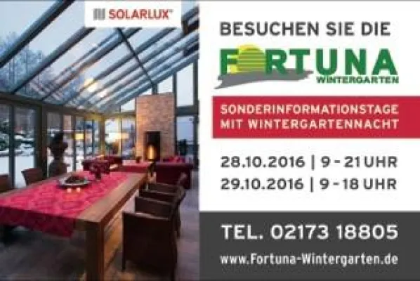 Sonderinformationstage mit Wintergartennacht im Rheinland Bild: Sonderinformationstage mit Wintergartennacht im Rheinland