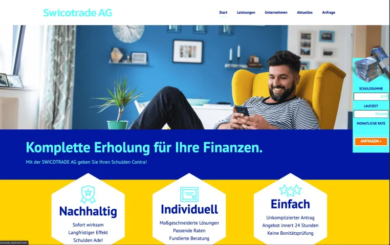 Bild: SWICOTRADE SA - SCHULDNERHILFE IN ZEITEN VON CORONA. SELBSTBEWUSSTSEIN TROTZ MULTIPLER ABLEHNUNGS-ERFAHRUNGEN.