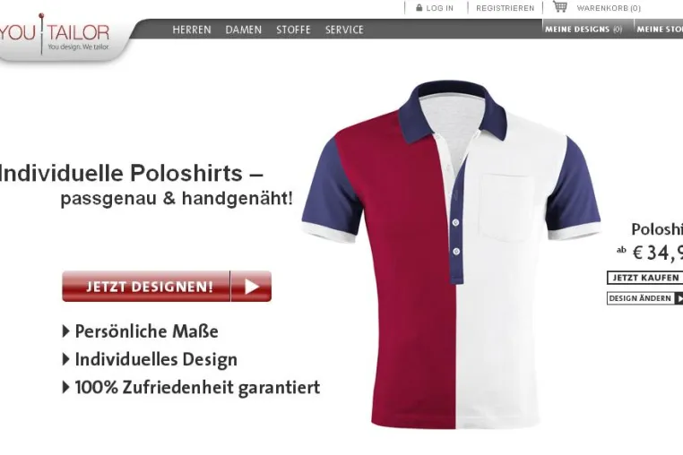YOUTAILOR präsentiert: Quadrillionen individuelle Poloshirts nach Maß Bild: YOUTAILOR präsentiert: Quadrillionen individuelle Poloshirts nach Maß