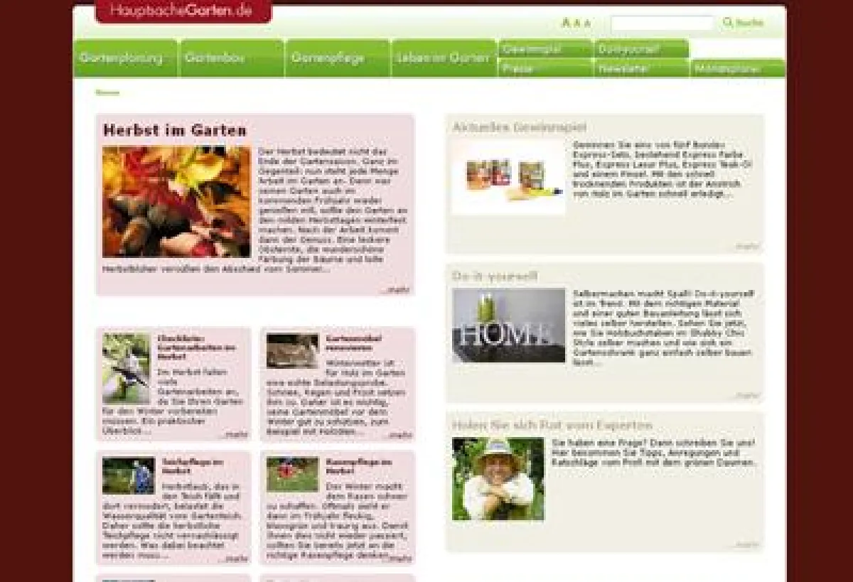 Viele Tipps für den Garten im Herbst gibt es auf www.HauptsacheGarten.de.“