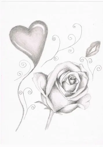 Eine Bleistiftzeichnung zum Valentinstag Bild: Eine Bleistiftzeichnung zum Valentinstag