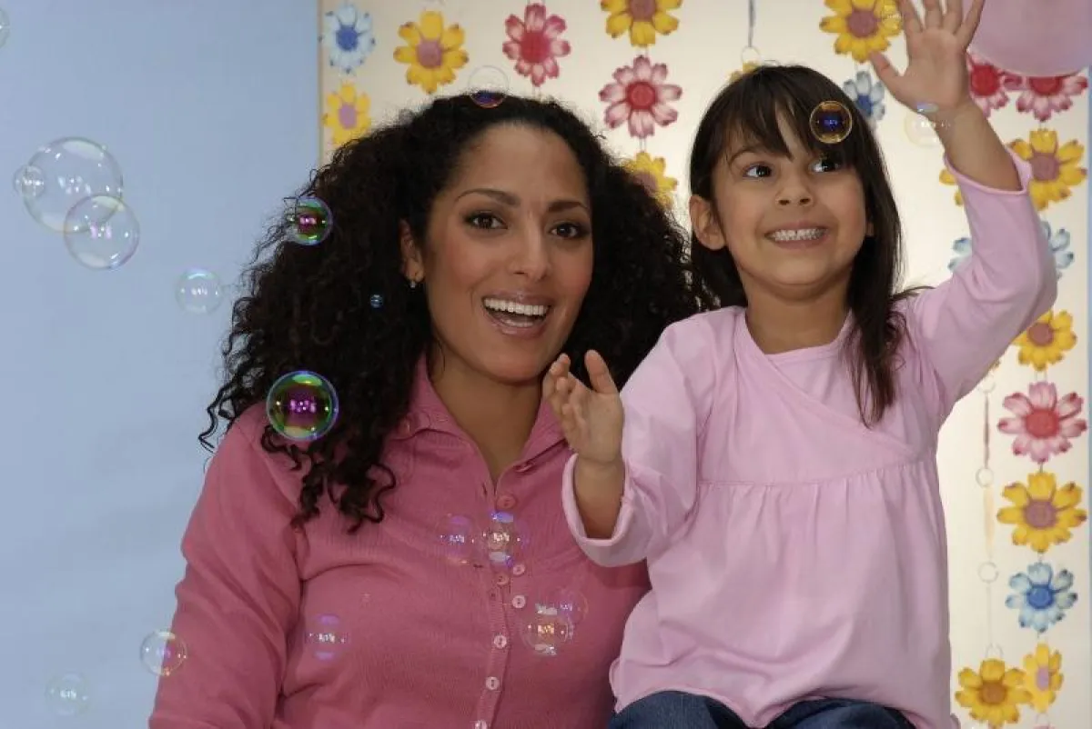 Jessica Wahls mit Tochter Cheyenne beim Shooting der