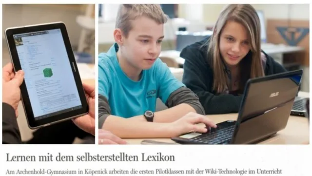Bild: Wiki-Technologie in der Schule begeistert Lehrer, Eltern und Schüler