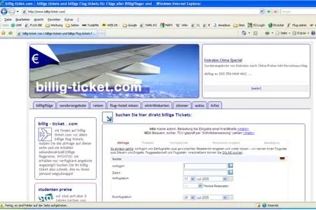 billig-ticket.com – Wie der Name schon sagt Bild: billig-ticket.com – Wie der Name schon sagt