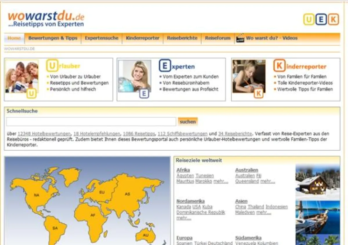 Startseite Bewertungsportal wowarstdu.de