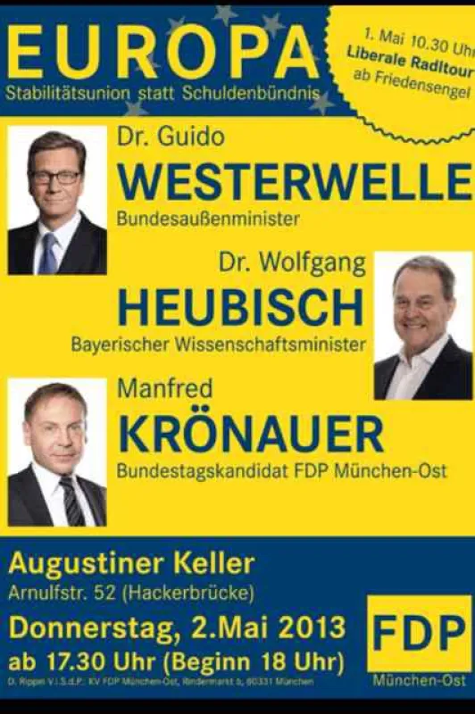 Plakat der FDP zur Europa-Veranstaltung