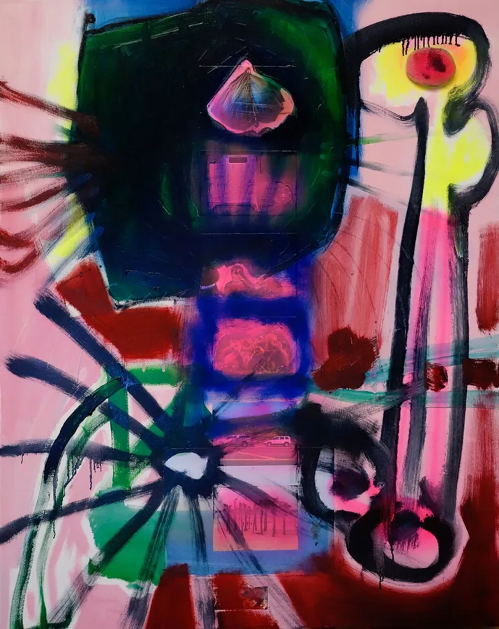 ENTENZIMMER, 100x80cm, Ölfarbe und Fotografie auf Leinwand, 2018 (© © Joanna Stange)