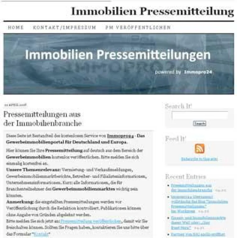 Immobilien Pressemitteilungen