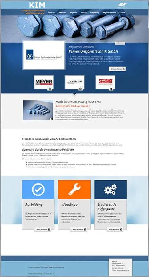 Die neue Website der KIM überzeugt durch Übersichtlichkeit und einfache Bedienbarkeit.