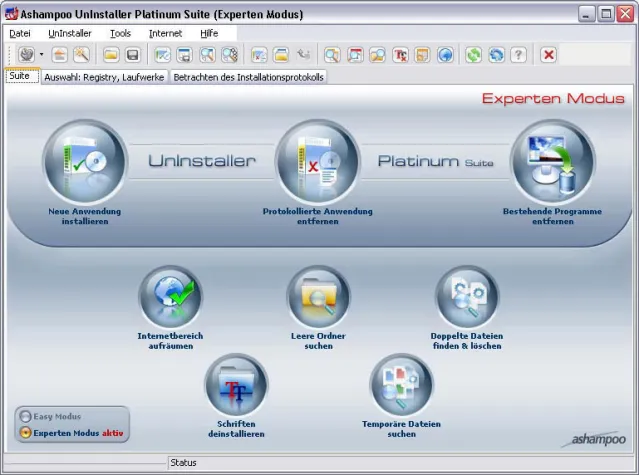 Bild: Ashampoo UnInstaller Platinum Suite 1.10: Programme komplett entfernen