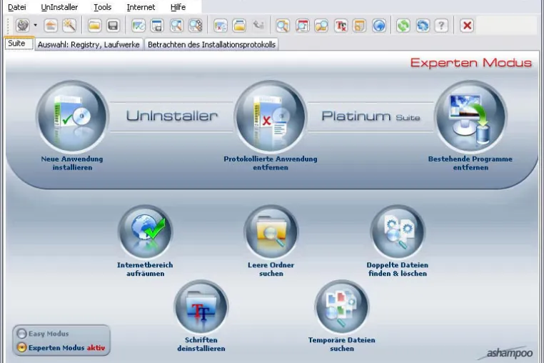 Bild: Ashampoo UnInstaller Platinum Suite 1.10: Programme komplett entfernen