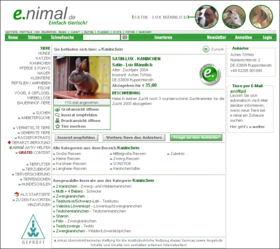 enimal.de: 245 Osterhasen suchen ein neues Zuhause Bild: enimal.de: 245 Osterhasen suchen ein neues Zuhause