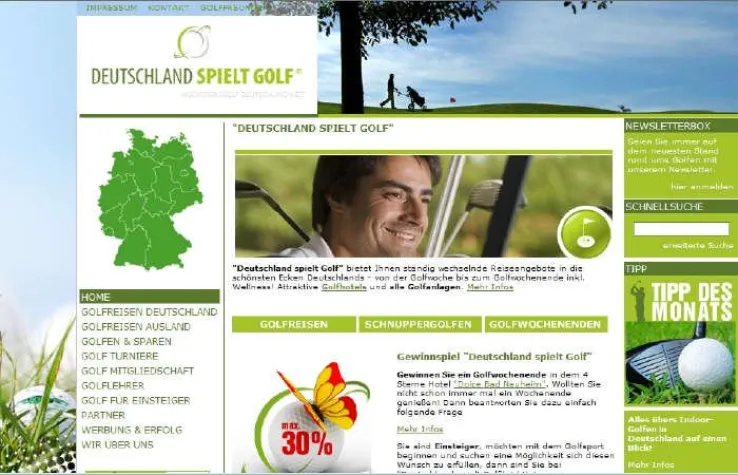Bild: Das neue Internetportal für Golfreisen und Golfarrangements ist online