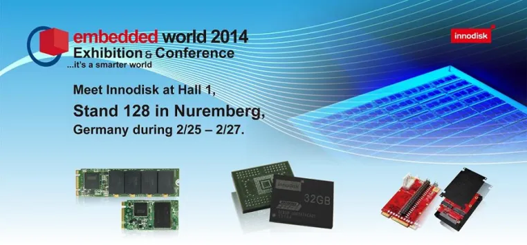 Innodisk präsentiert neue platzsparende Speicherprodukte für die Industrie auf der embedded world 2014 Bild: Innodisk präsentiert neue platzsparende Speicherprodukte für die Industrie auf der embedded world 2014