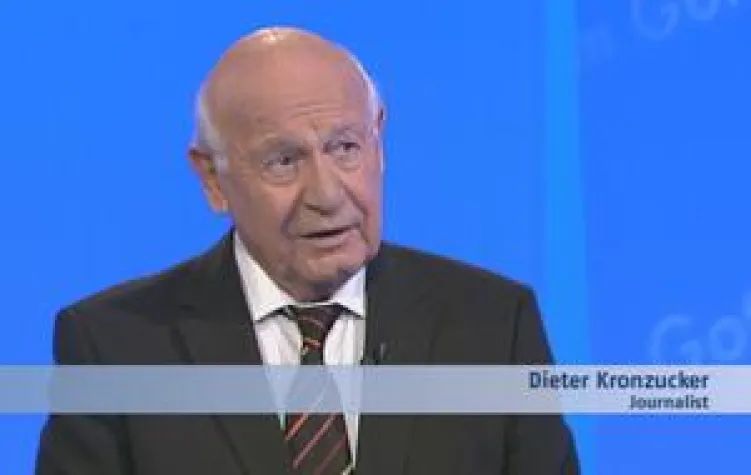 Bild: Bruder Paulus im Gespräch mit Dieter Kronzucker- Sonntag, 07.12.2008, 8.30 Uhr, N24 Ethik „Um Gottes Willen"