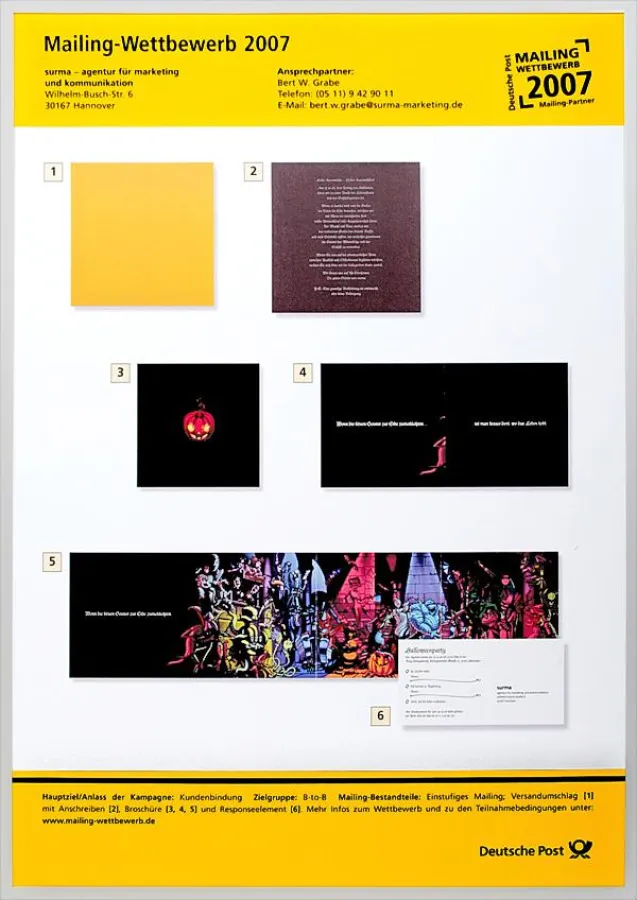 Die Auszeichnung in der Kategorie Eigenwerbung: Einladung Halloween 2006