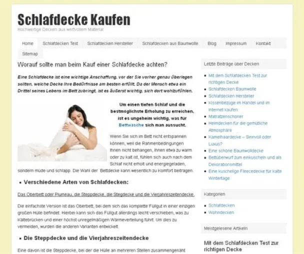 Bild: Hilfe bei der Auswahl von Schlafdecken