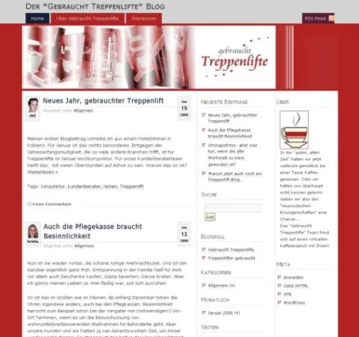 Bild: Junges Weblog Format für Seniorenprodukt Treppenlift