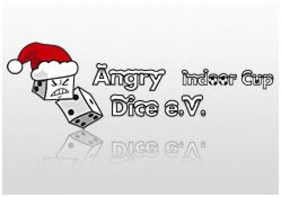 Bild: Siegener Medienagentur mediatwister gestaltet Weihnachts-Variante des Angry Dice Logos und Indoor Cup Logo