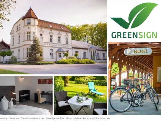 GreenSign Level 4 für das Hotel und Restaurant Waldschlösschen in Kyritz im Brandenburger Havelland Bild: GreenSign Level 4 für das Hotel und Restaurant Waldschlösschen in Kyritz im Brandenburger Havelland