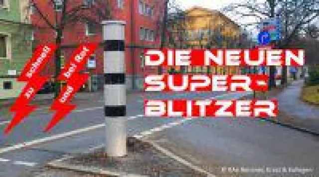 Es misst und blitzt der Super-Blitz zwei Sünden gleich auf einen Sitz! Bild: Es misst und blitzt der Super-Blitz zwei Sünden gleich auf einen Sitz!