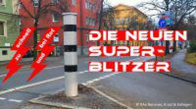 Bild: Es misst und blitzt der Super-Blitz  zwei Sünden gleich auf einen Sitz!