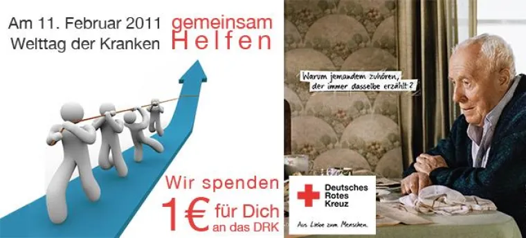 Bild: Wir spenden für Dich einen Euro an das DRK