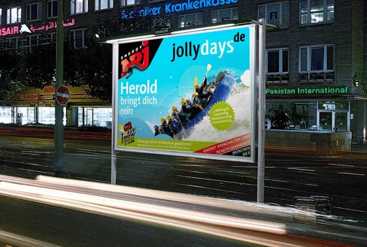 "Herold bringt dich rein" ENERGY München und Jollydays verlosen Erlebnisse mit Plakatkampagne von das formt Bild: "Herold bringt dich rein" ENERGY München und Jollydays verlosen Erlebnisse mit Plakatkampagne von das formt