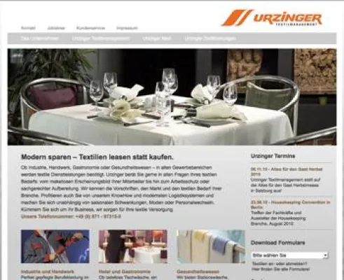 Bild: Urzinger Textilmanagement mit neuer Website