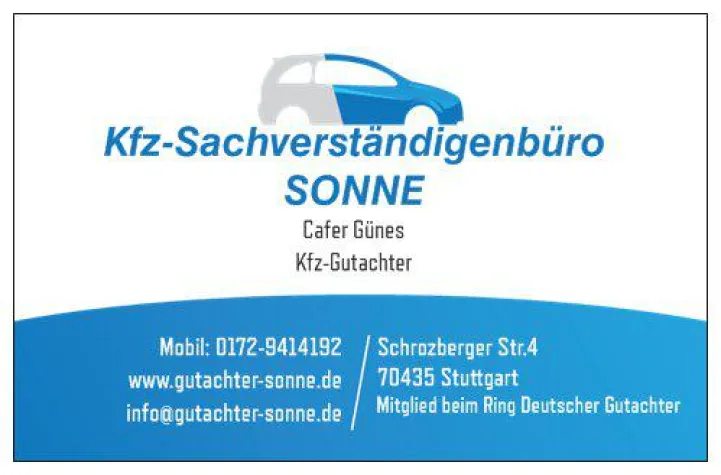 Bild: KFZ Sachverständigenbüro Sonne sieht das Jahr 2017 als Herausforderung an
