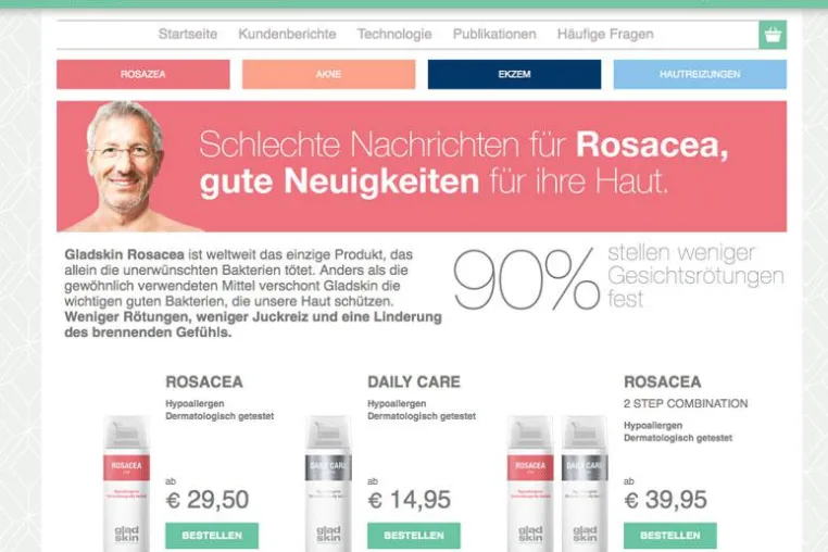 Micreos Human Health bietet Gladskin Kosmetik in Deutschland an Bild: Micreos Human Health bietet Gladskin Kosmetik in Deutschland an